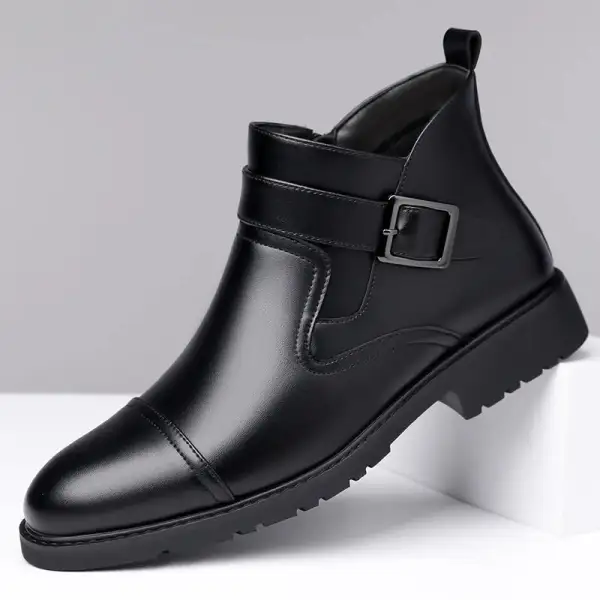 Leather Buckle Boots