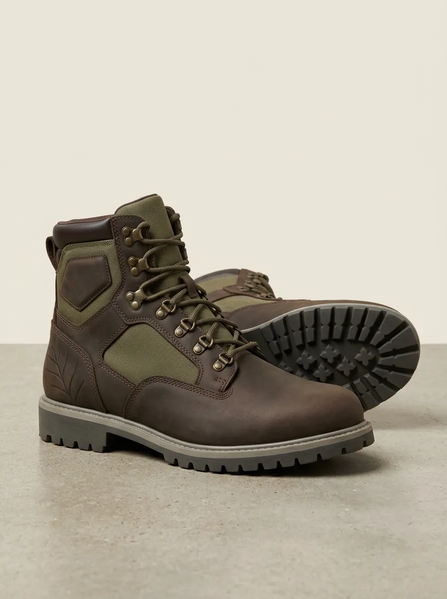 Unisex Everyday Outdoor Hiking Leather Print Work Boots
