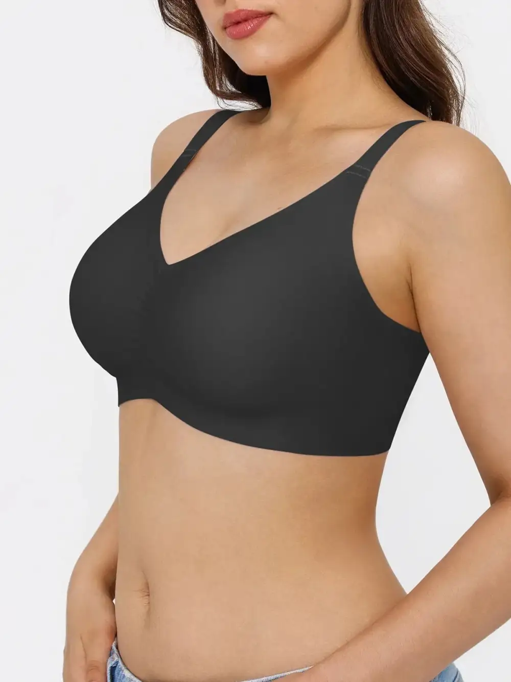 Seamless Wireless Ruched Comfort Bra