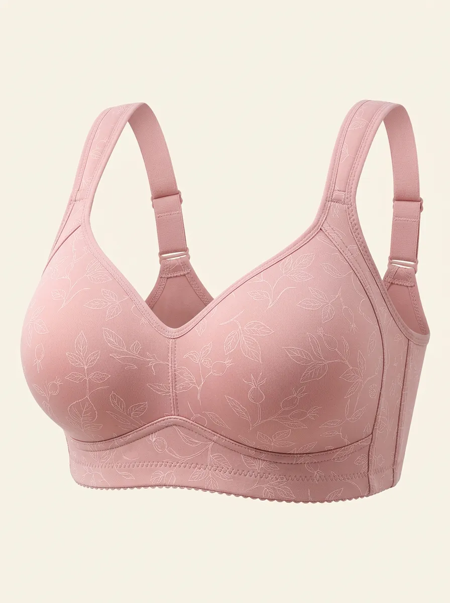 Women's Plus Size Floral Rosehip Wireless Bra