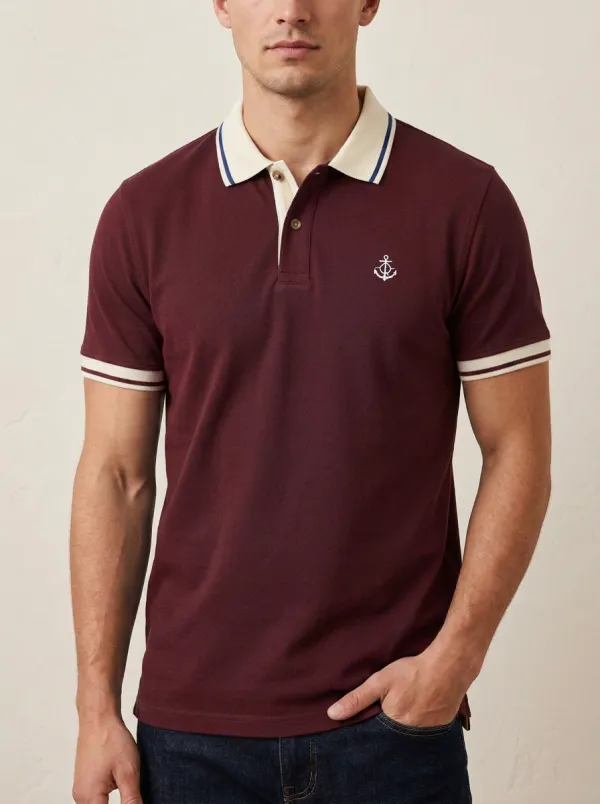 Men's Classic Comfort Anchor Printed Polo Shirt