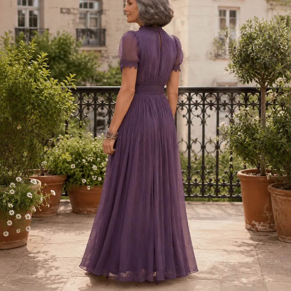 Lace Ruched Maxi Dress