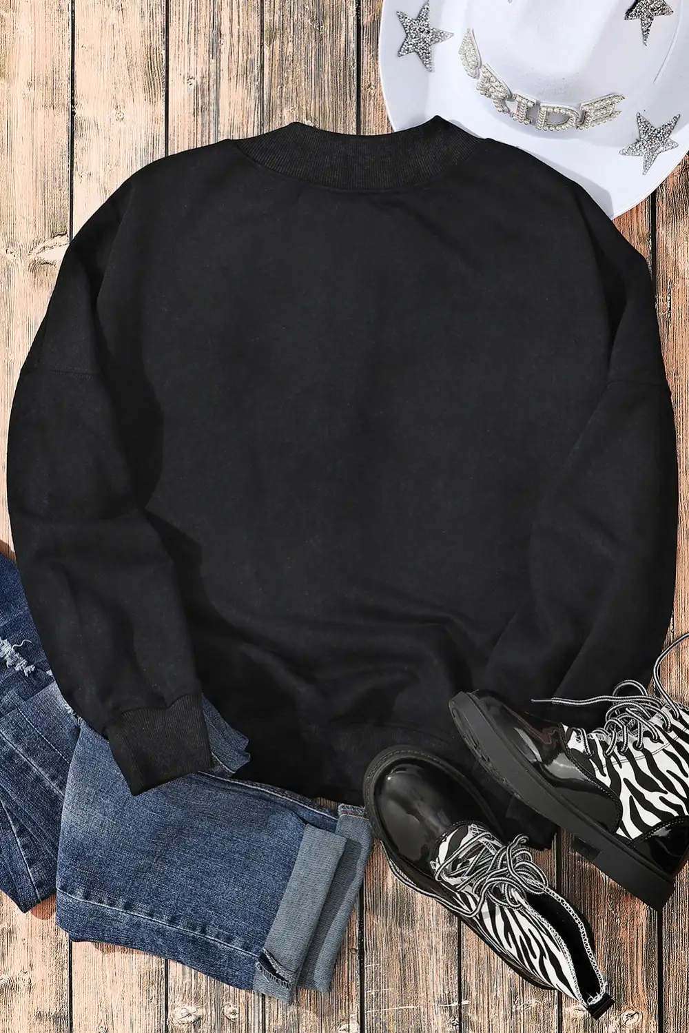 Relaxed Drop Shoulder Crewneck Sweatshirt