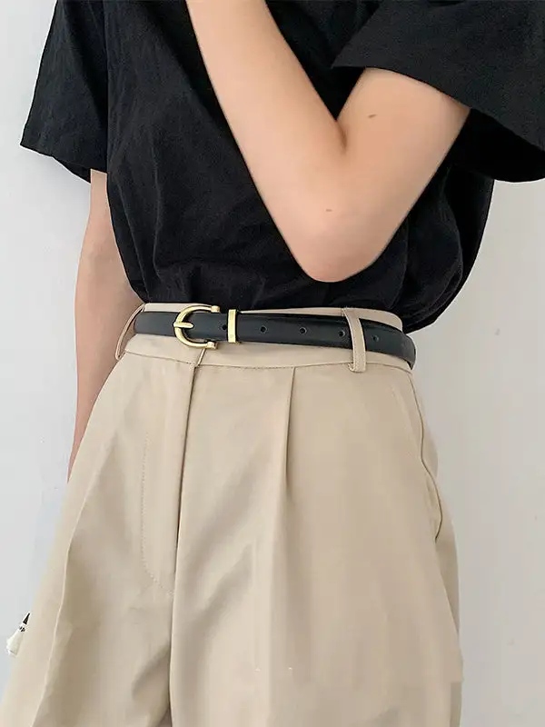 Contrast Panel Buckle Belt