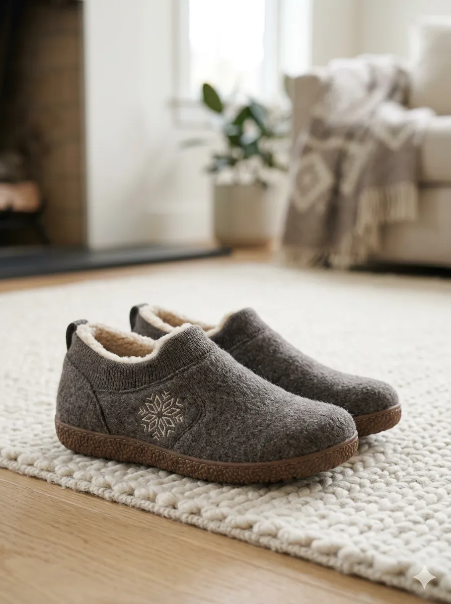 Everyday Snowflake Winter Sport Look Unisex Warm Wool Shoes