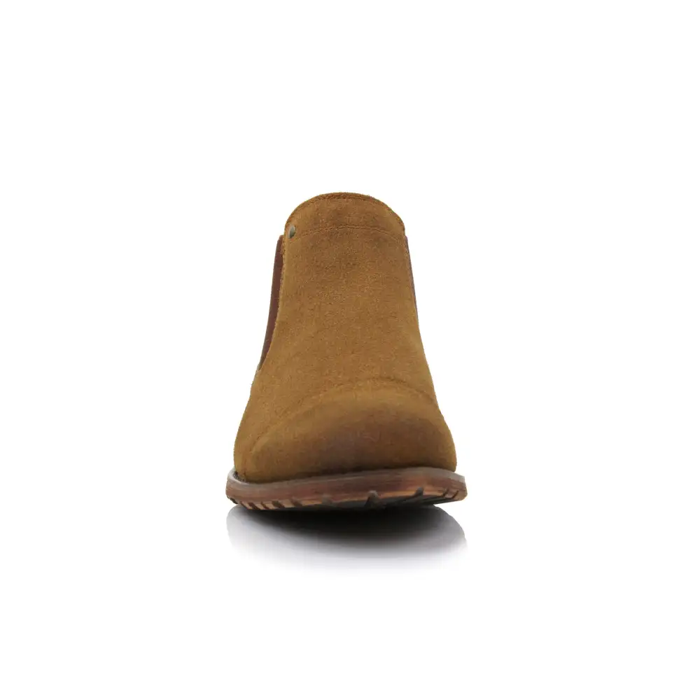 Classic Faux-Suede Suede Faux-Leather Chelsea Boots