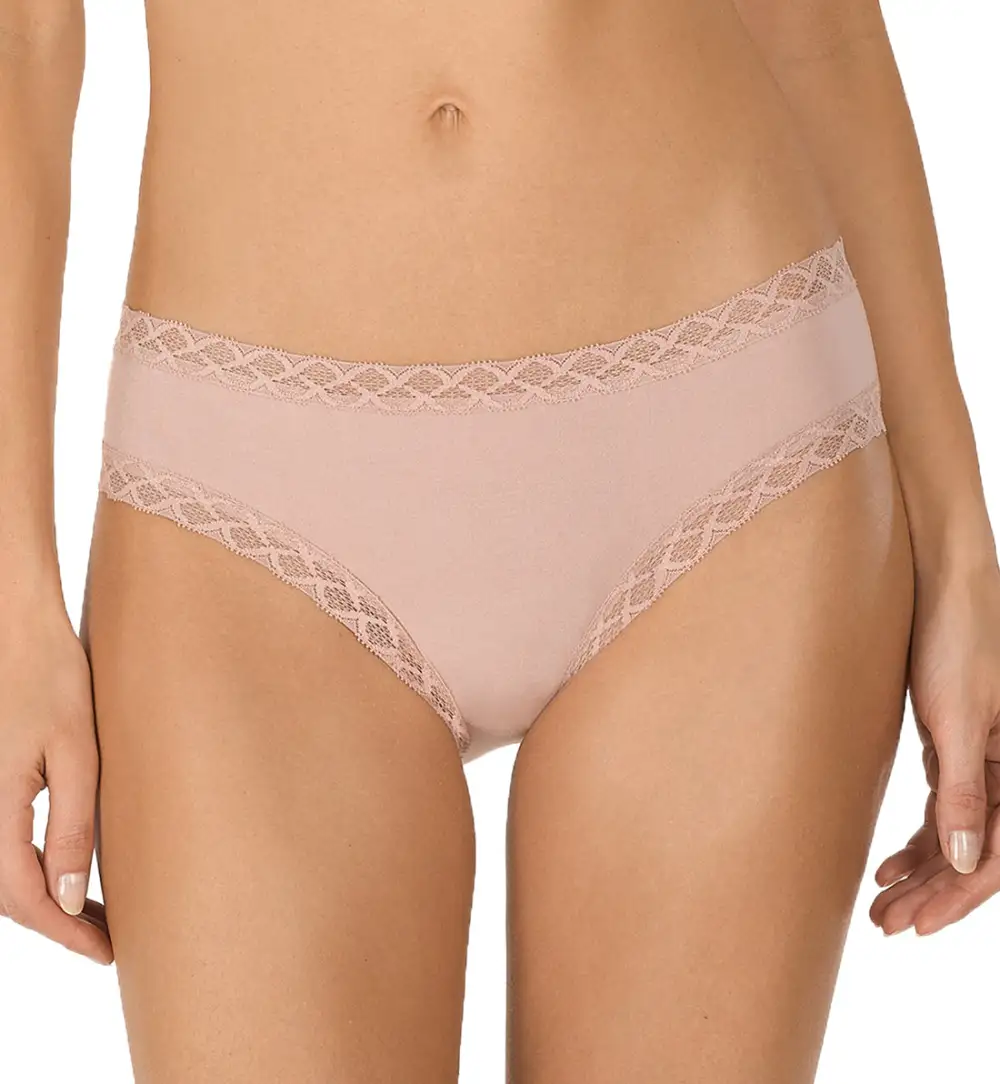 Classic Low-Rise Stretch-Lace Cotton Full-Coverage Brief Panty