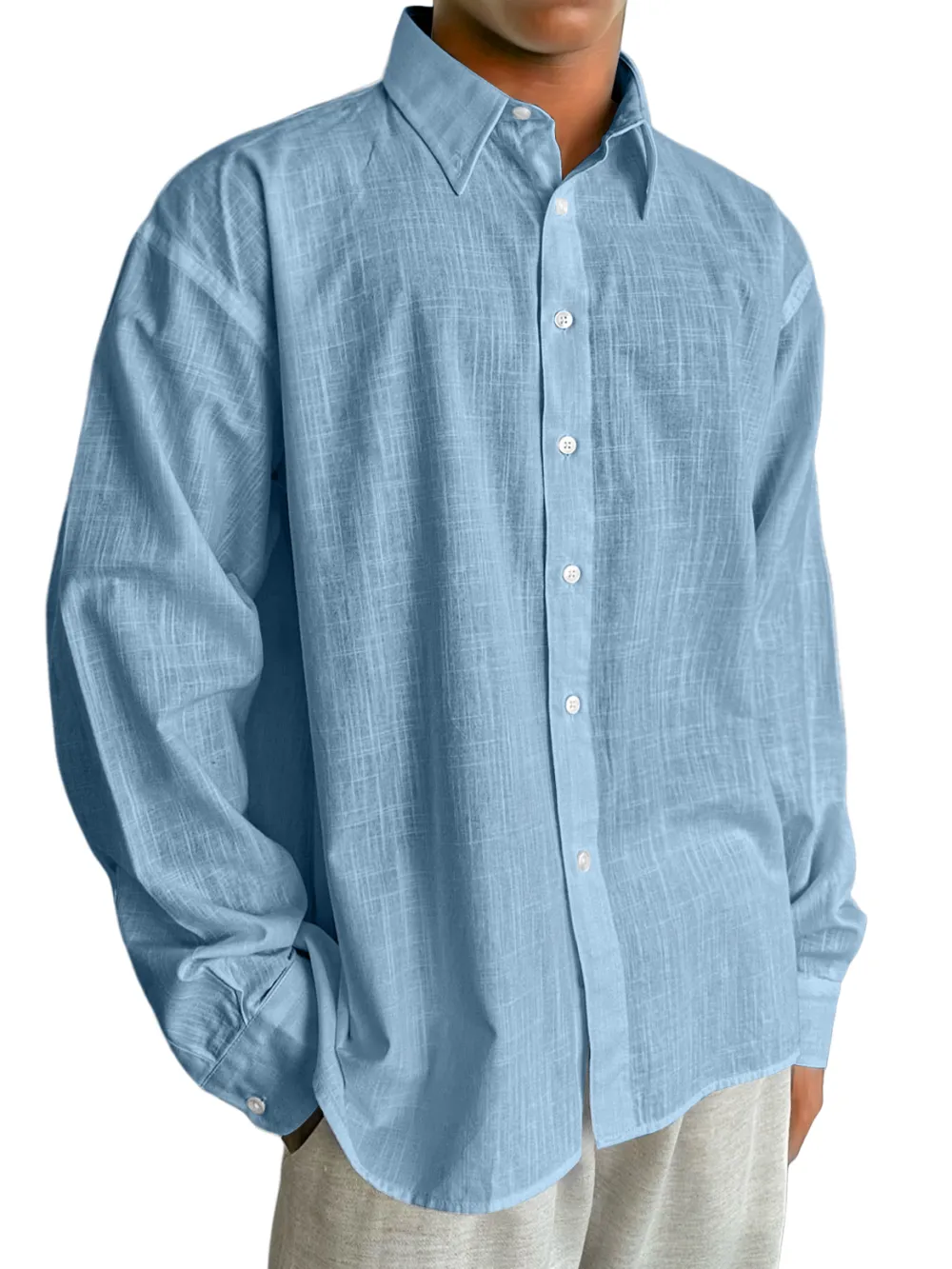 Relaxed Cotton Linen Long Sleeve Shirt