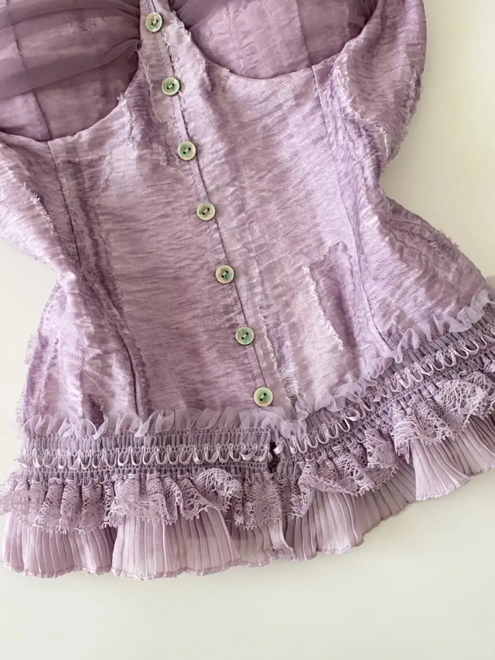 Lace Trimmed Ruffled Hem Tank