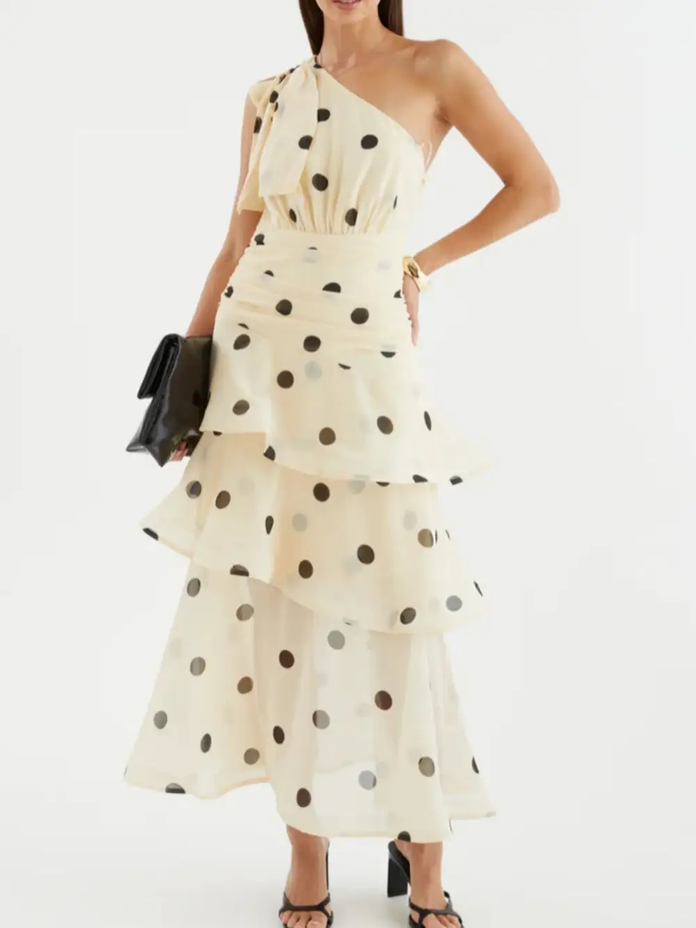 Polka Dot Ruffle Dress Casual
