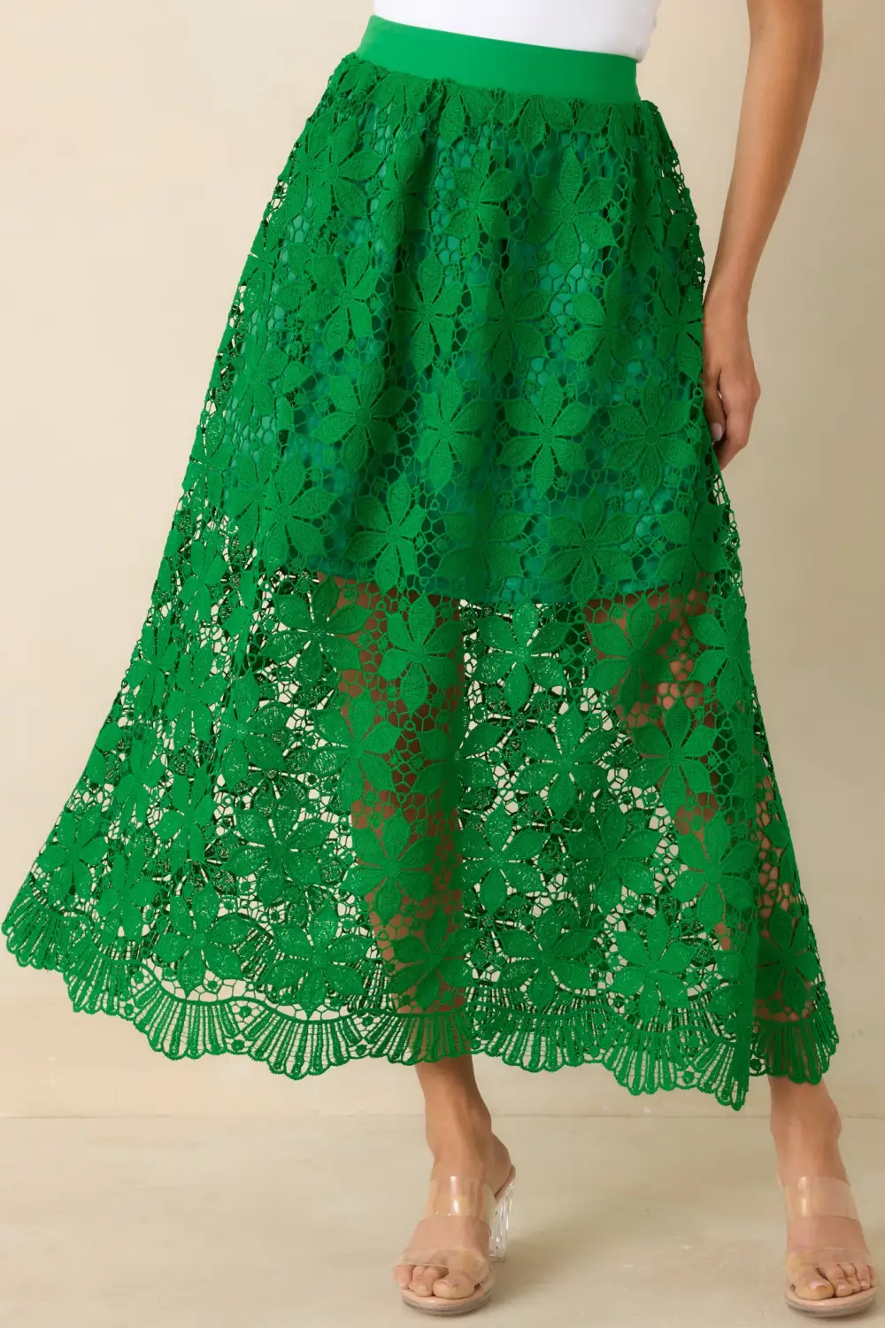 Structured Cotton Polyester Maxi Skirt