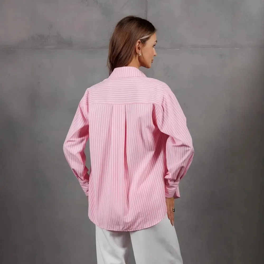 Tailored Long Sleeve Striped Casual Shirt