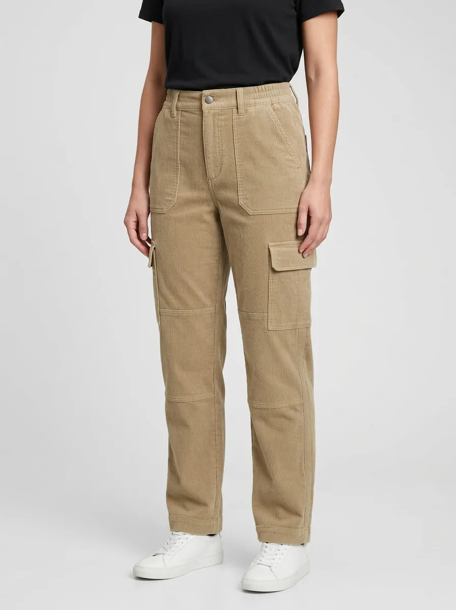 Women's Outdoor-Inspired Cargo Corduroy Pants