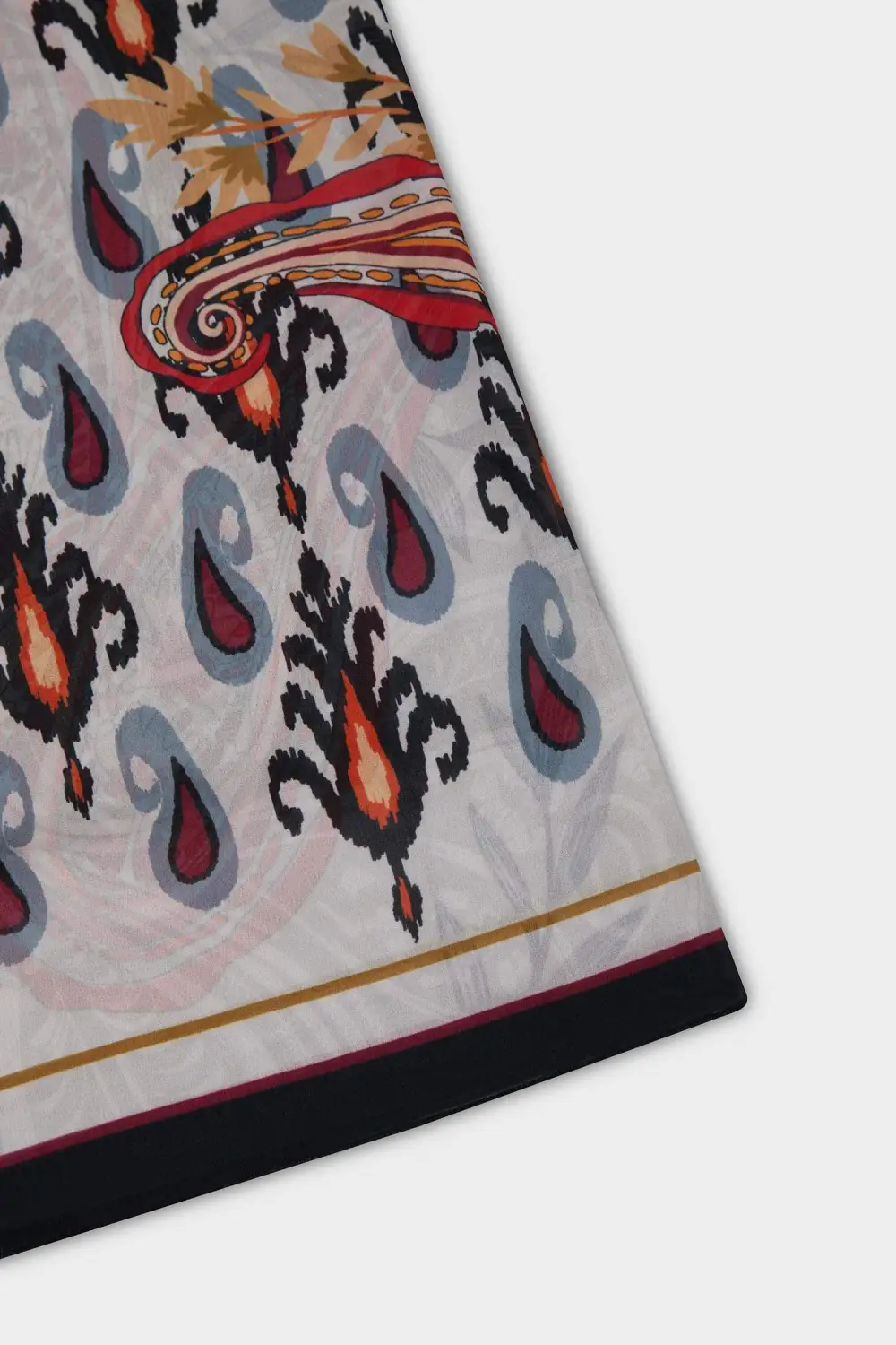 Artistic Print Silk Scarf For Ladies