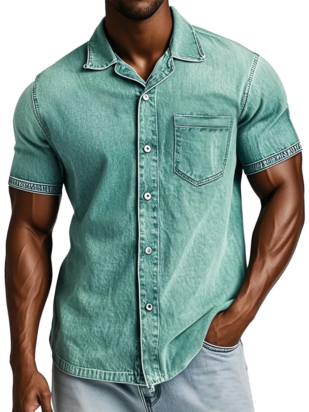 Everyday Short Sleeve Open Collar Shirt