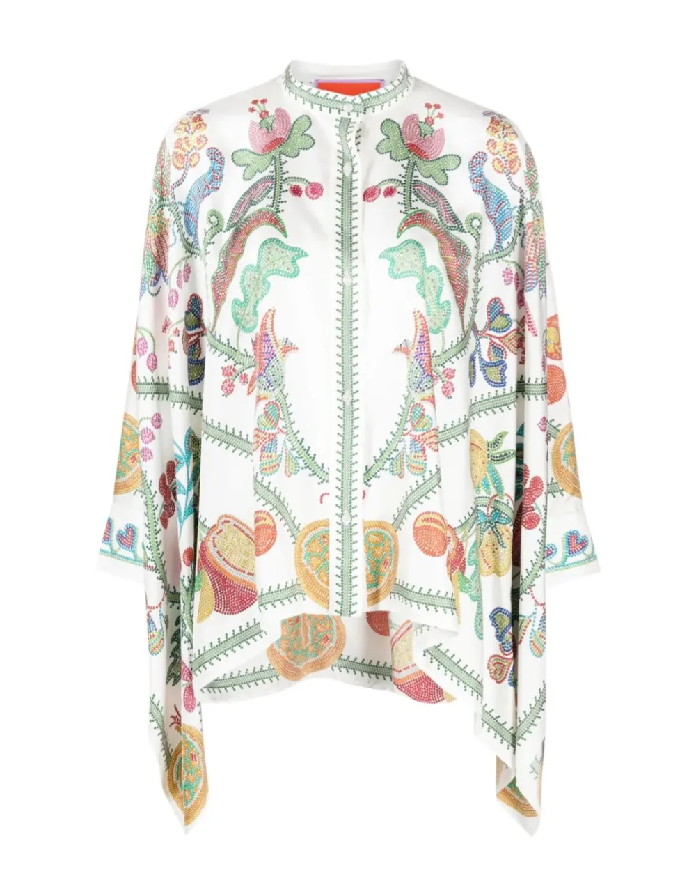 Printed Silk-Twill Flowy Blouse Set
