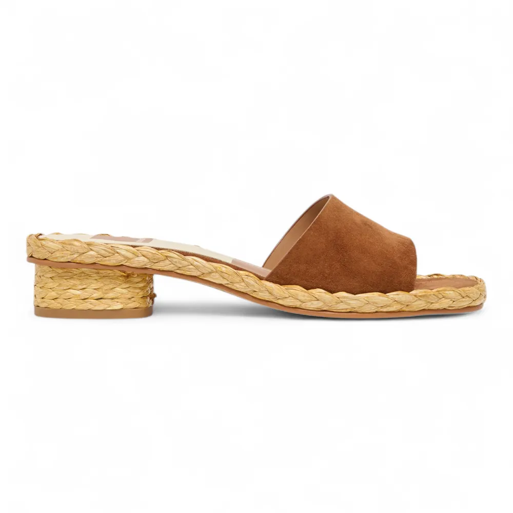Dixi Slide-Low Raffia Heel Dress Sandals