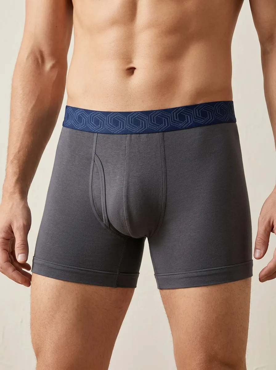 Geometric Pattern Waistband Boxer Briefs