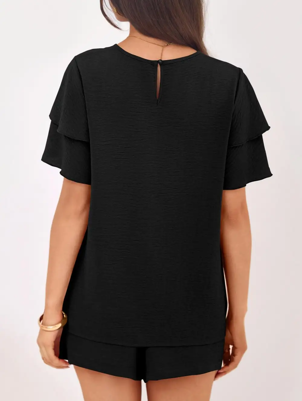 Crew Neck Top Two Piece Set