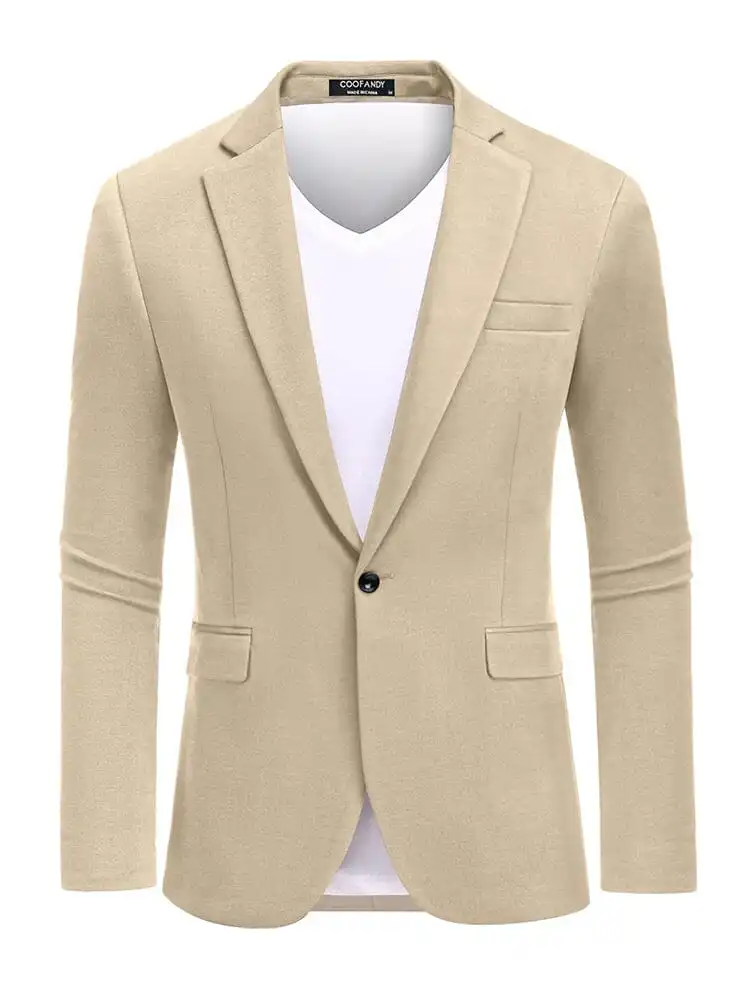 Casual One Button Knit Suit Jacket Sweater