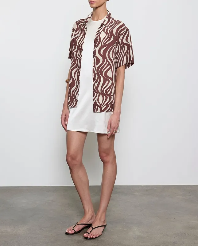Print Resort Shirt Wave Print
