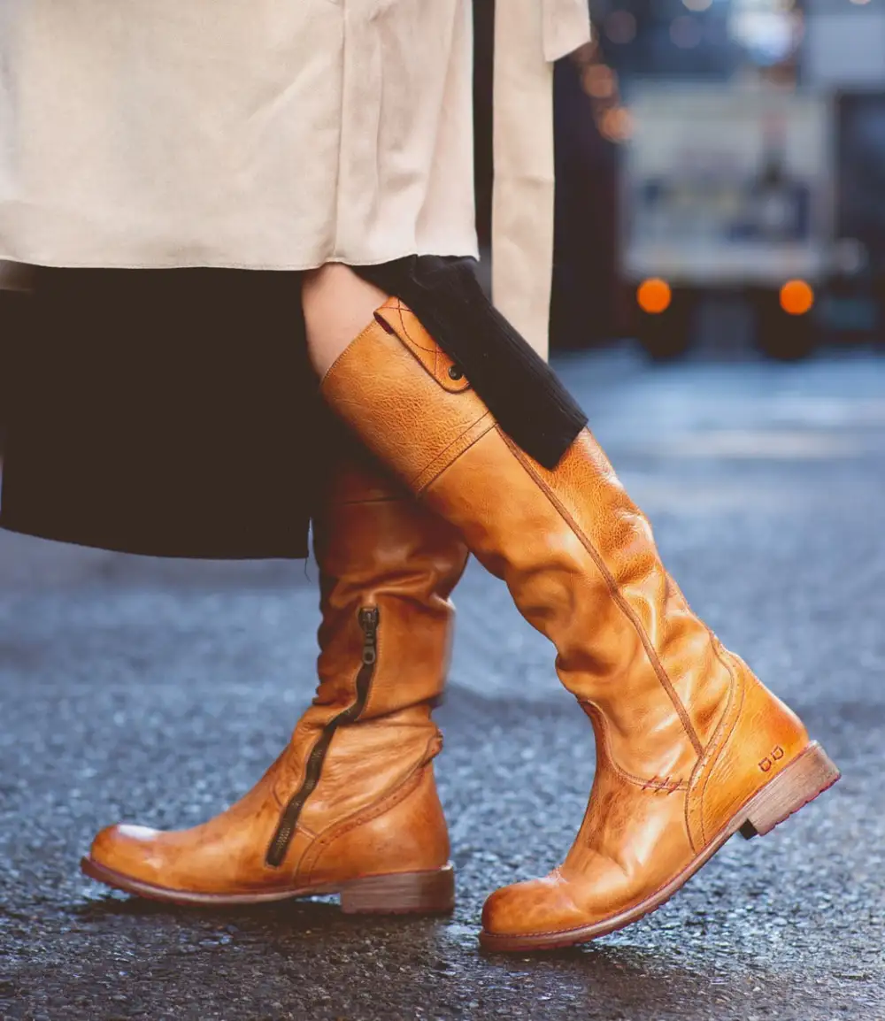 Lug-Sole Streamlined Wide-Calf Tall Boots