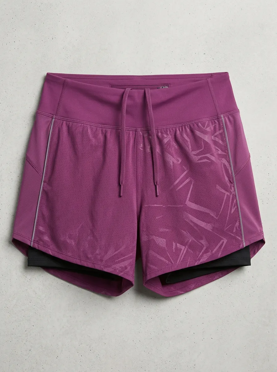Women's Flex Athletic Fitness Geometric Pattern Printed Running Shorts
