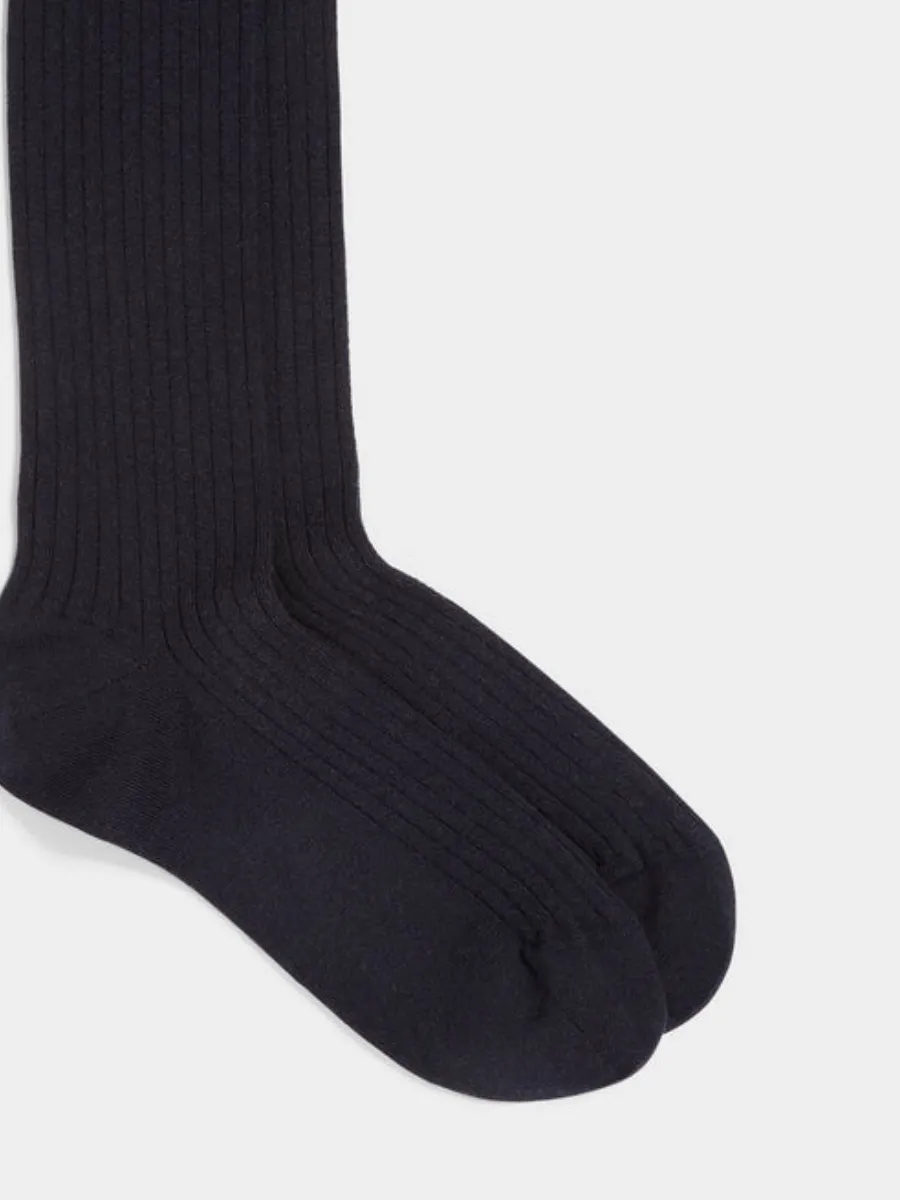 Plain Ribbed Dress Socks