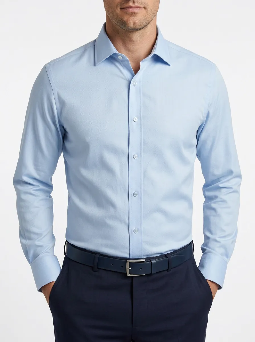 Men's Classic Button-Down Solid Dress Shirt