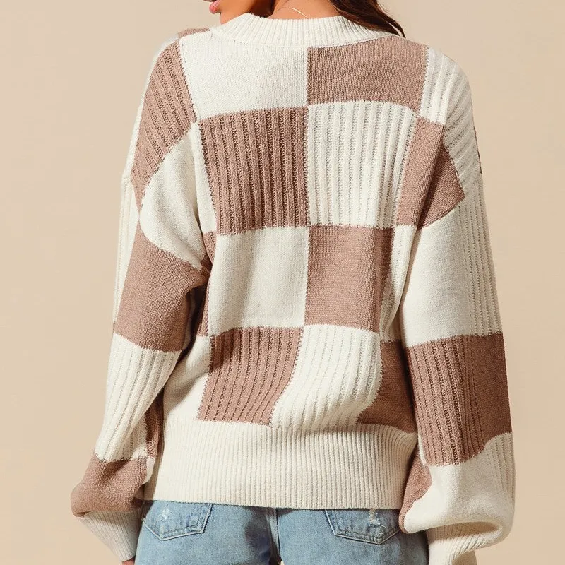 Chunky Knit Ribbed Button Front Dropped Shoulder Cardigan