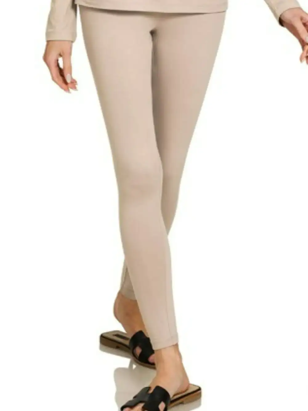 Microfiber Round Neck Top and Leggings Set