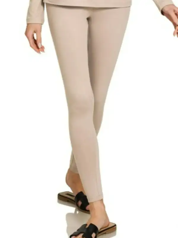 Microfiber Round Neck Top and Leggings Set