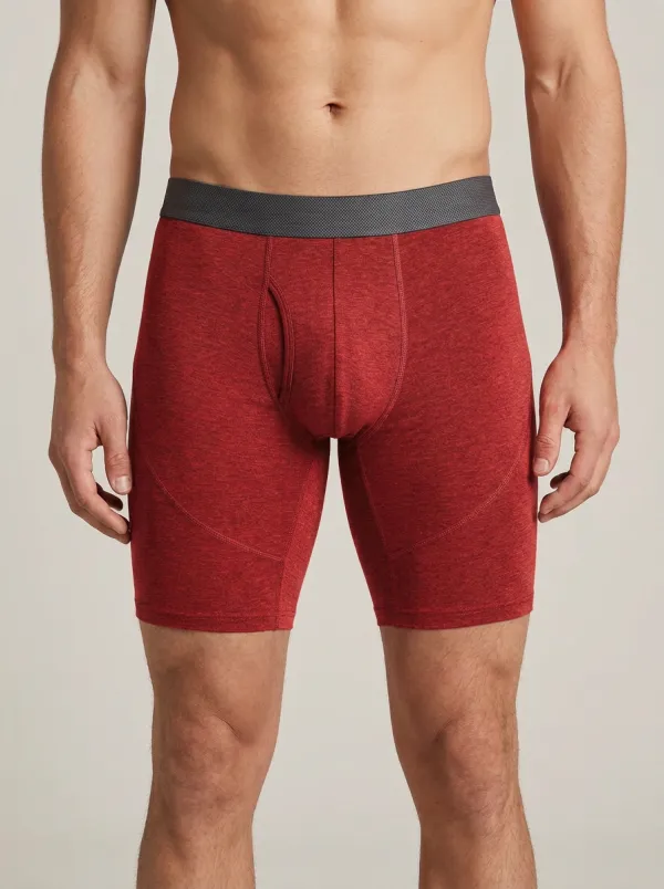 Men's Athletic Performance Grey Solid Printed Boxer Briefs
