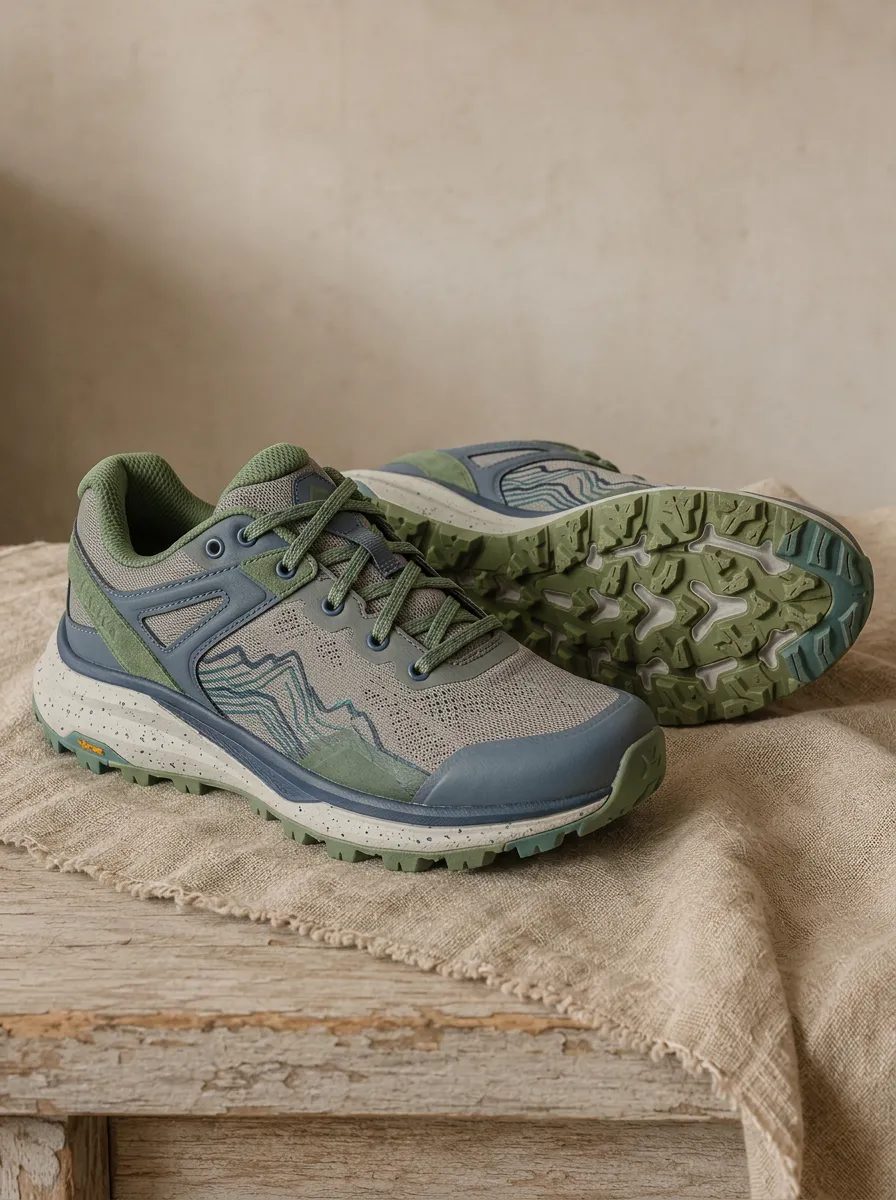 Women's Hiking Lover Mountain Topo Printed Sneakers