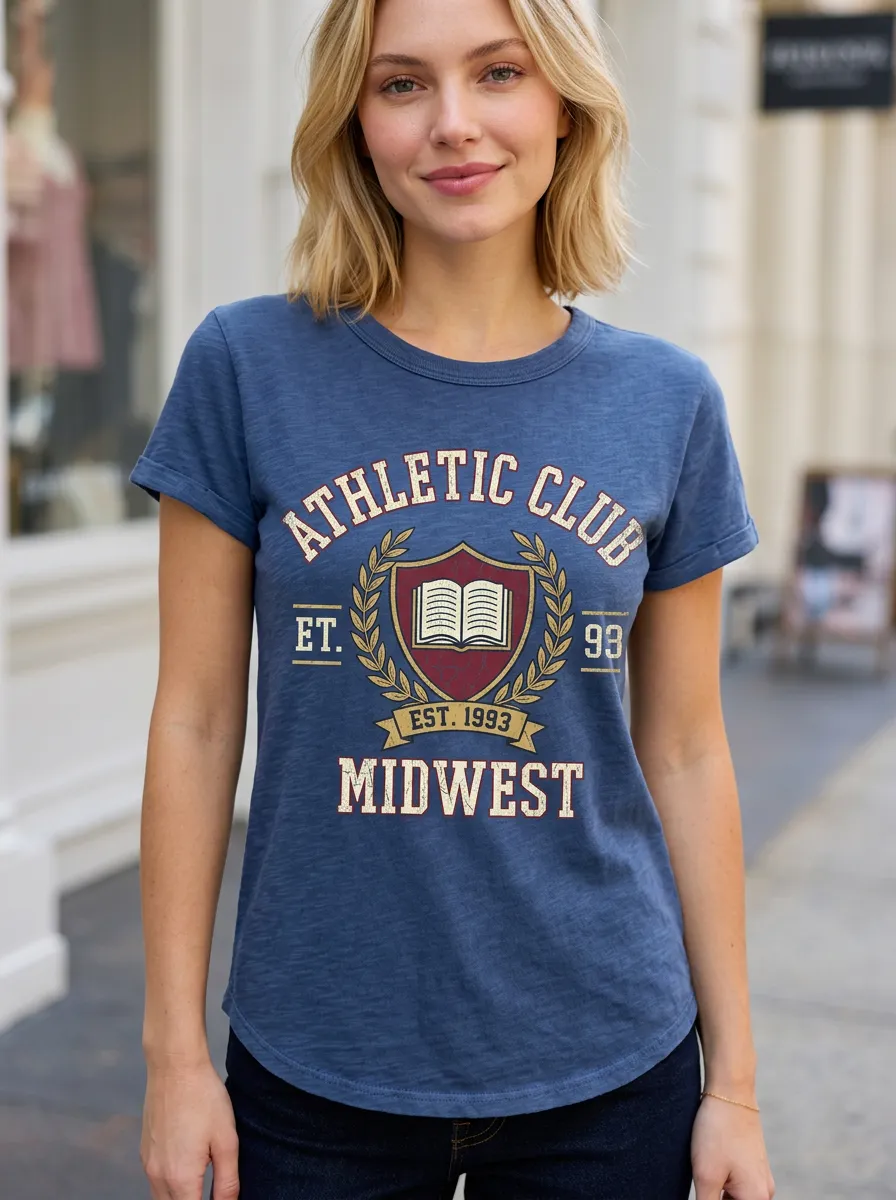 Women's Midwest Athletic Club Book Shield Printed T-shirt