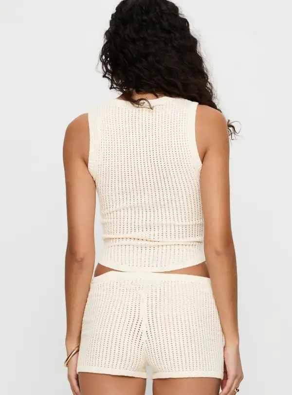 High Neck Crochet Tank Top