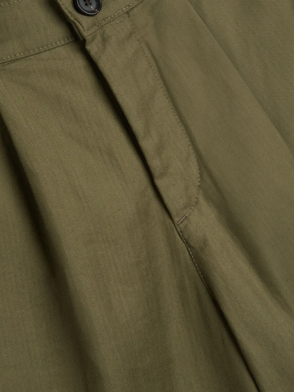 Green Linen-Cotton Shorts