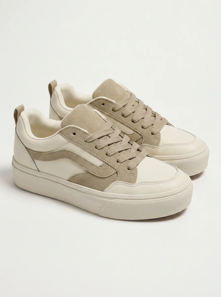Lace-Detail Lace-Up Platform Women's Low-Top Skate Sneakers