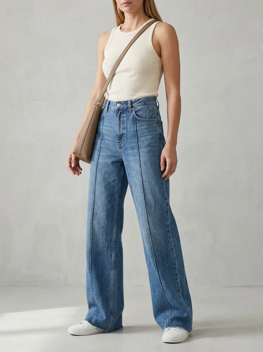 Women's Wide Leg Casual Denim Jeans