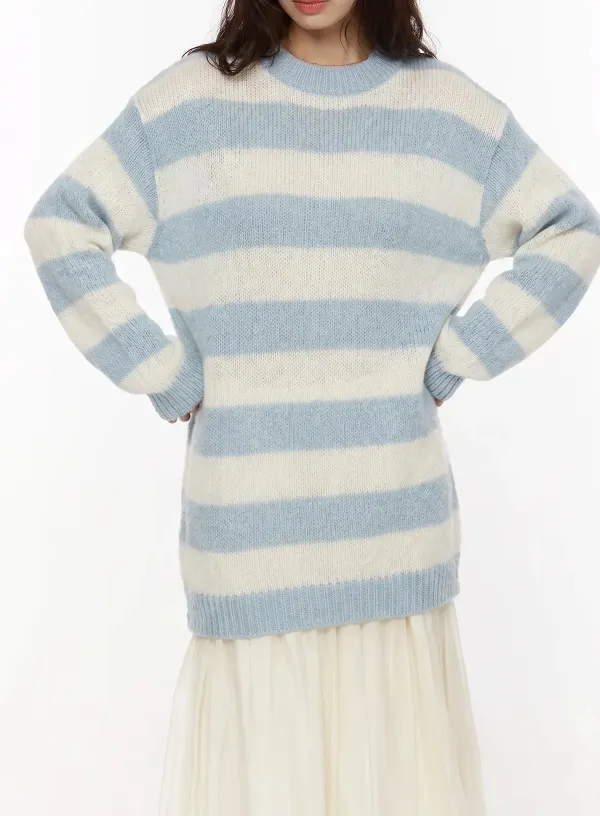 Oversized Striped Knit Sweater