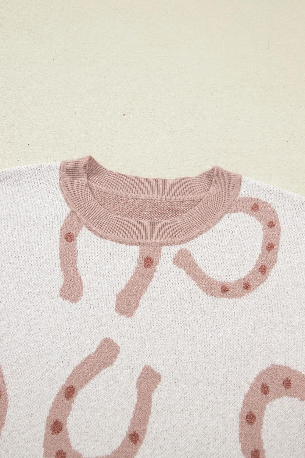 Beige Horse Shoe Print Tee