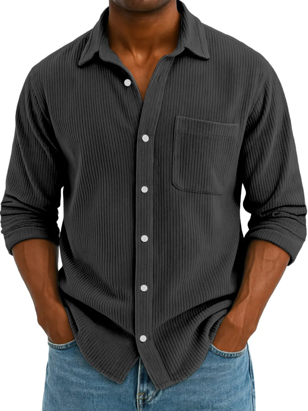 Clean Cut Corduroy Camp Collar Shirt