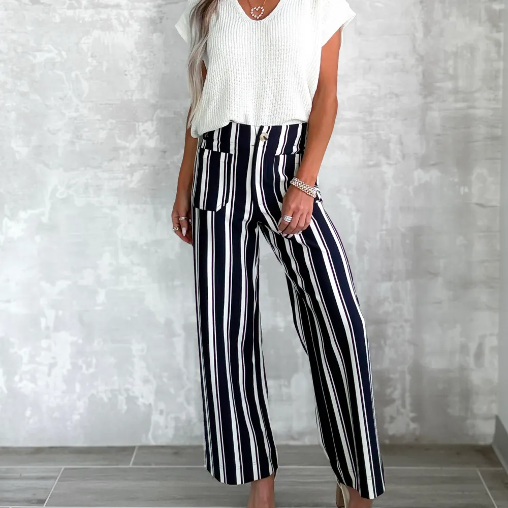 Refined Classic Striped Pants