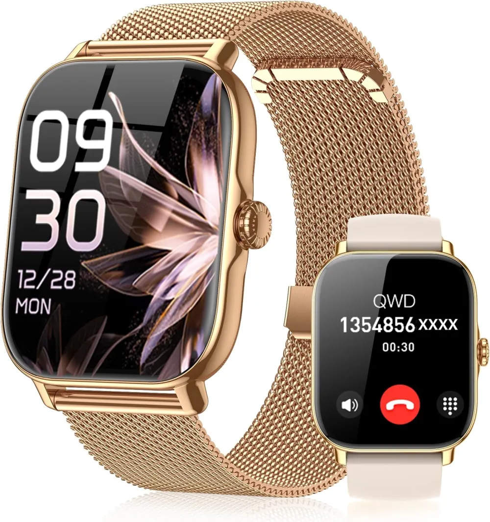 Smart Watch for Women Men- Answer/Make Call, 2025 IP68 Waterproof Fitness Step Tracker Watch with Sleep Monitor/Activity Counter/110+ Sport Mode, Smartwatch for Andriod iPhone iOS Samsung Compatible