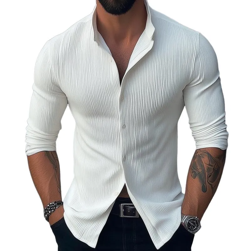 Band Collar Woven Shirt