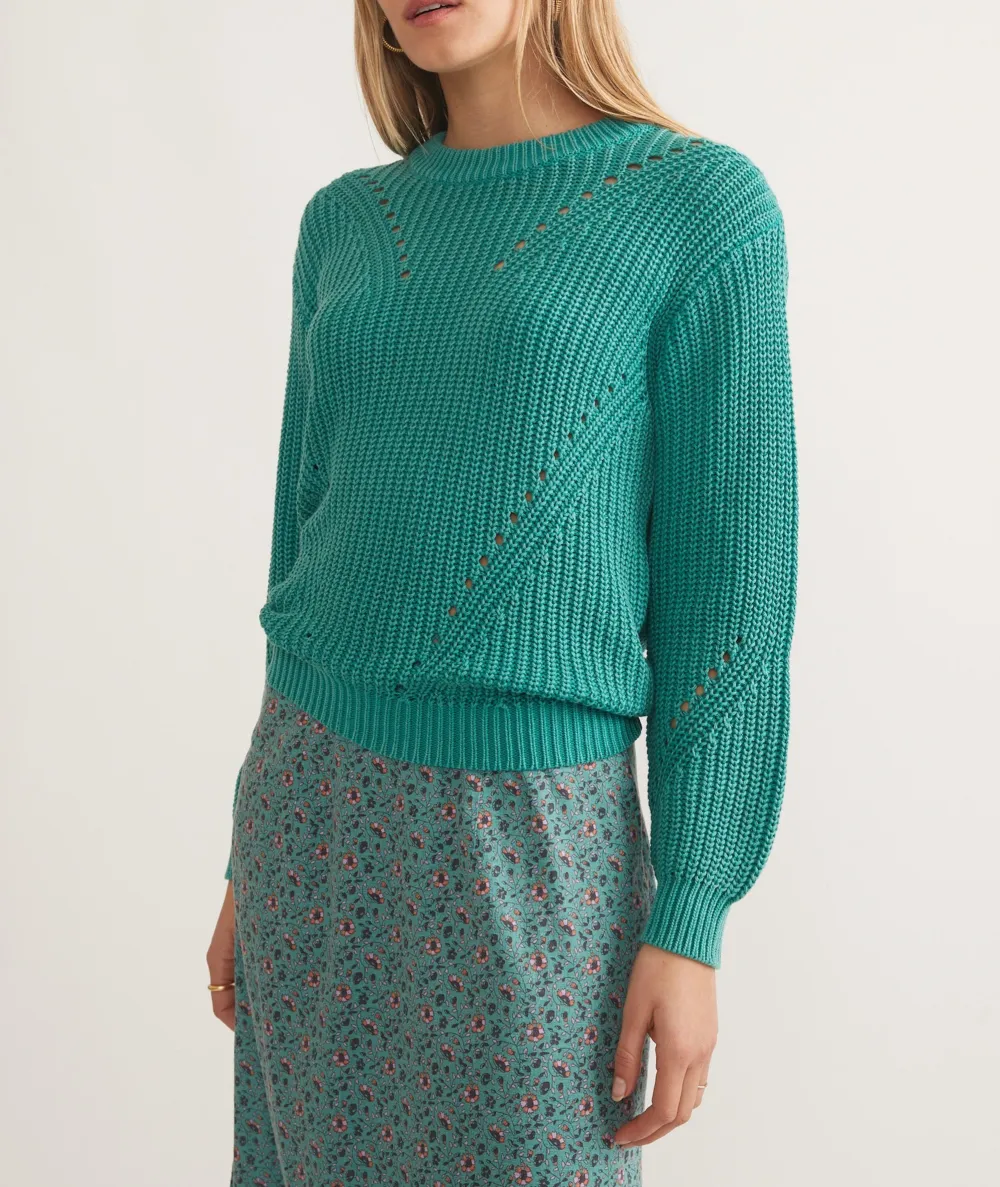 Long Sleeve Knit Sweater with Cutouts