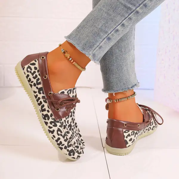 Leopard Print Lace Shoes