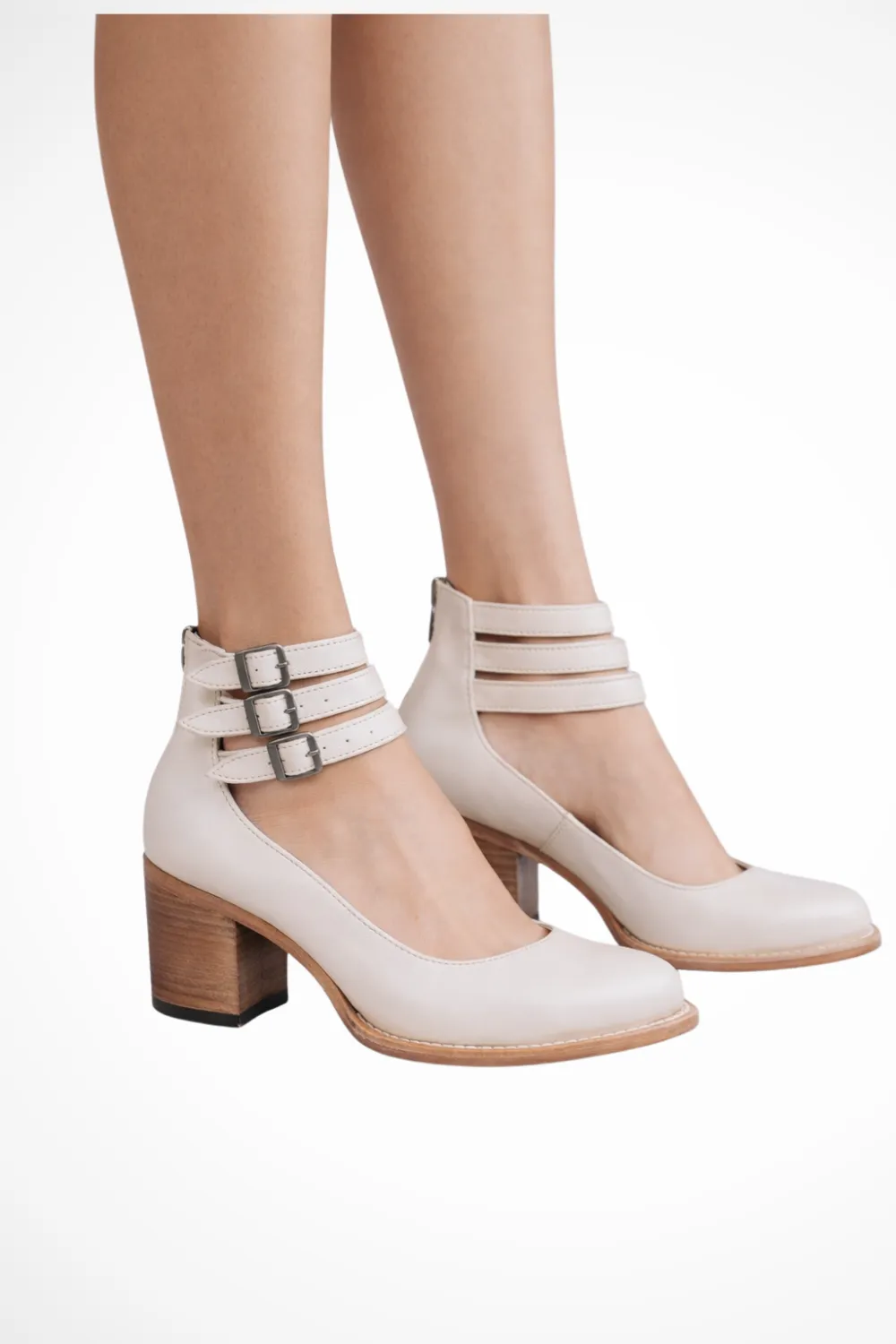  Strappy Double Buckle Ankle Strap Heels Apparel