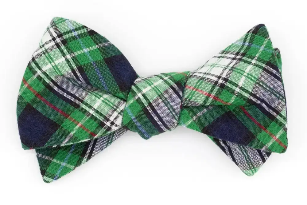 Dapper Patterned Plaid Bow Tie