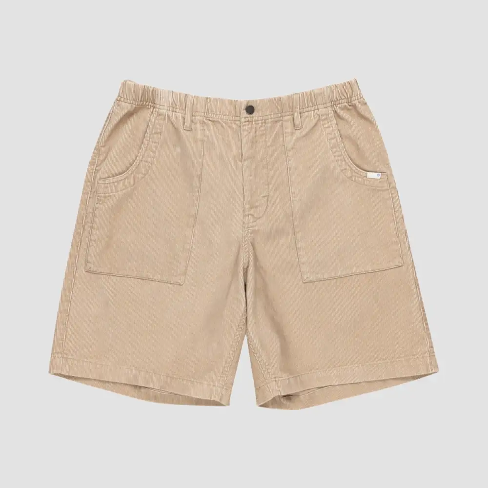 Elastic Waist Pocket Corduroy Shorts